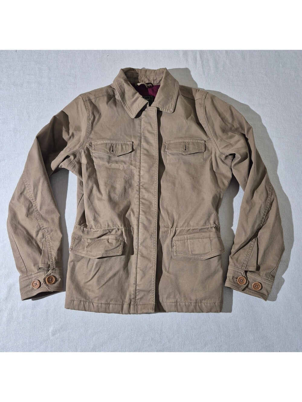 Eddie Bauer Womens outdoor tan m medium field jacket lined